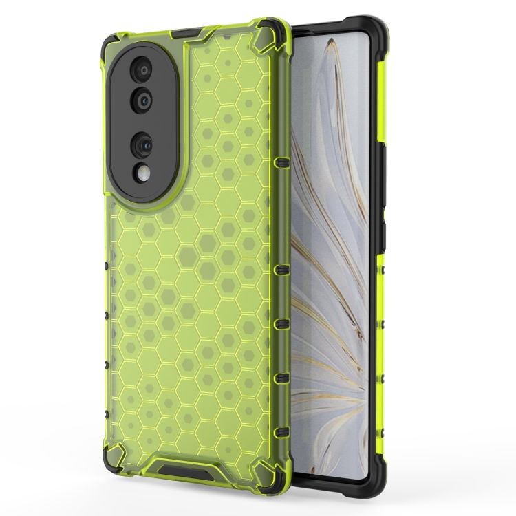 

For Honor 70 5G Honeycomb Phone Case(Green)