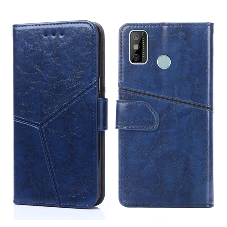 

For Tecno Spark 6 GO Geometric Stitching Horizontal Flip Leather Phone Case(Blue)