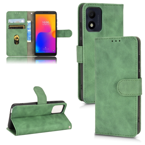 

For Alcatel 1B 2022 Skin Feel Magnetic Flip Leather Phone Case(Green)