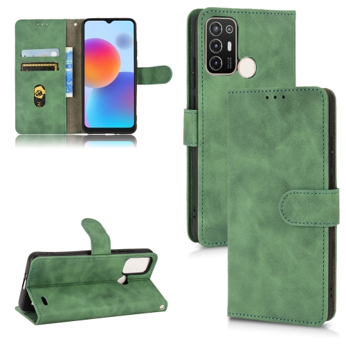 

For ZTE Blade A52 Skin Feel Magnetic Flip Leather Phone Case(Green)