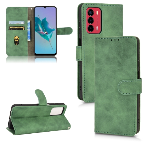 

For ZTE Blade A72 4G / V40 Vita Skin Feel Magnetic Flip Leather Phone Case(Green)