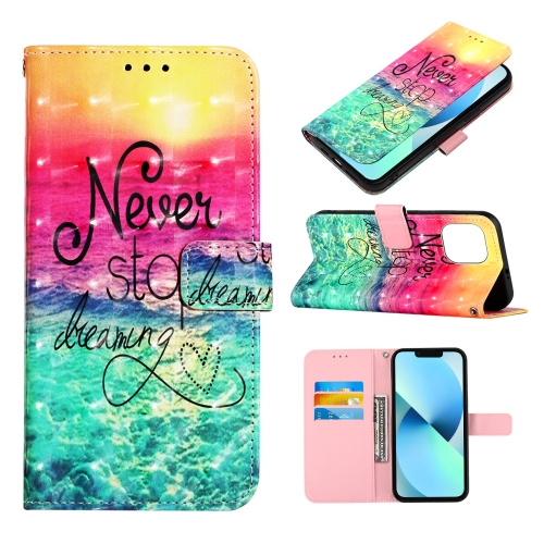 

For iPhone 14 3D Painting Horizontal Flip Leather Phone Case (Chasing Dreams)