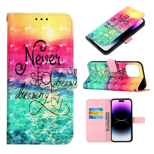 

For iPhone 14 Pro Max 3D Painting Horizontal Flip Leather Phone Case (Chasing Dreams)