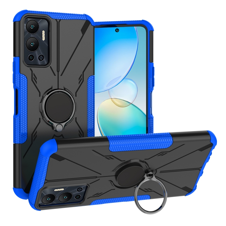 

For Infinix Hot 12 Armor Bear Shockproof PC + TPU Phone Case(Blue)
