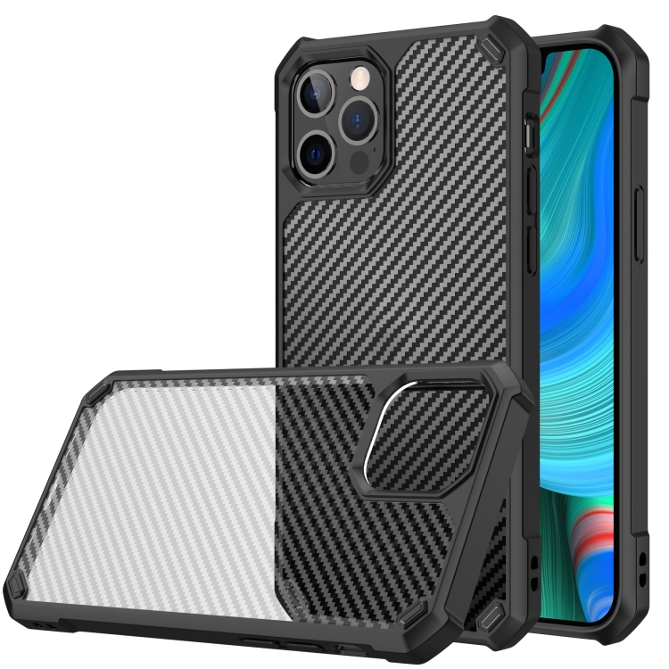 

Carbon Fiber Acrylic Shockproof Phone Case For iPhone 14 Pro(Black)