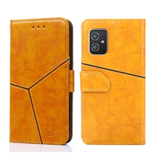 

For Asus Zenfone 8 ZS590KS Geometric Stitching Horizontal Flip Leather Phone Case(Yellow)