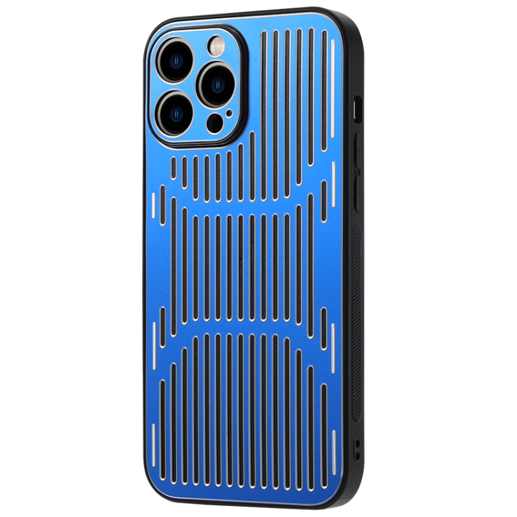 

Hollow Heat Dissipation Metal Phone Case For iPhone 12 Pro Max(Sierra Blue)