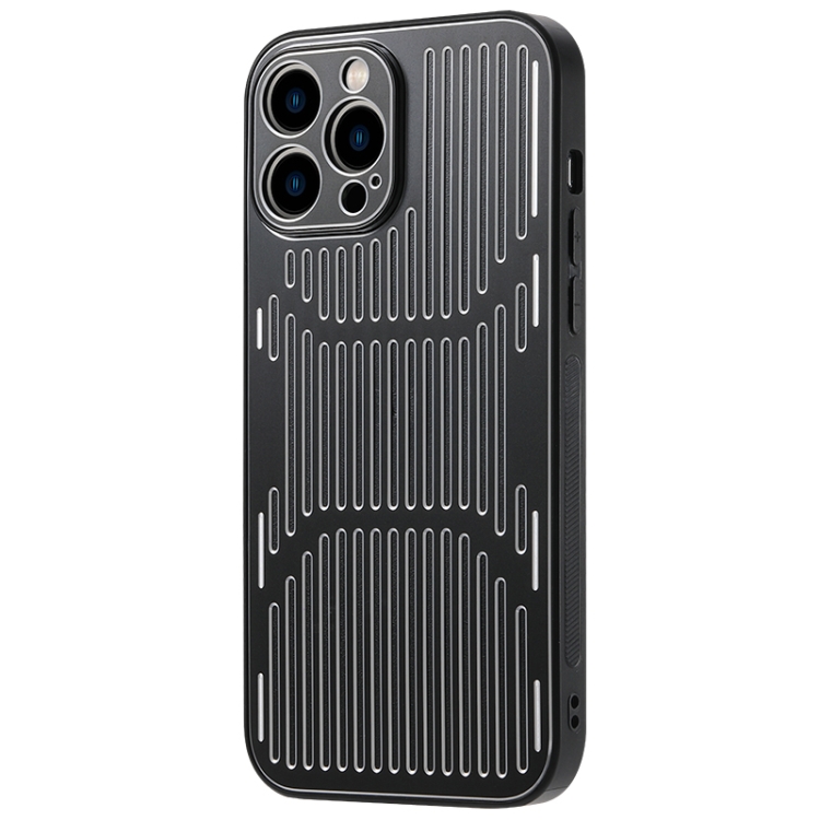 

Hollow Heat Dissipation Metal Phone Case For iPhone 11 Pro(Black)