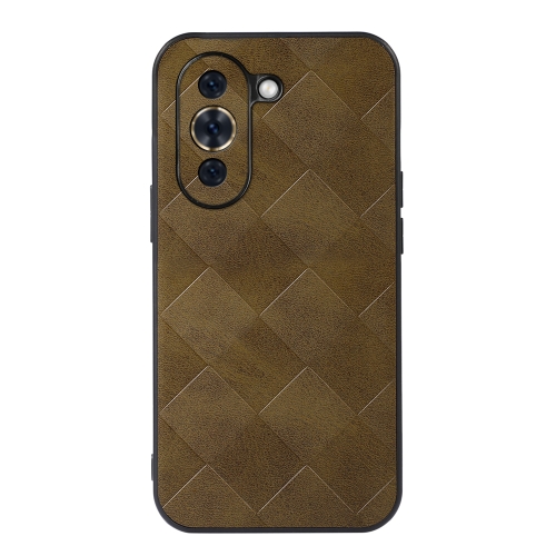 

For Huawei nova 10 Pro Weave Plaid PU Phone Case(Green)