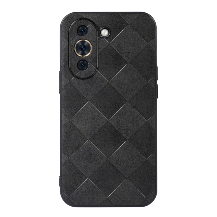 

For Huawei nova 10 Weave Plaid PU Phone Case(Black)