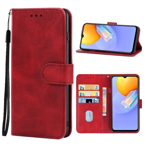 

For vivo Y15a Leather Phone Case(Red)