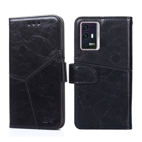 

For ZTE Axon 30 Pro Geometric Stitching Horizontal Flip Leather Phone Case(Black)