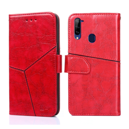 

For ZTE Libero 5G Geometric Stitching Horizontal Flip Leather Phone Case(Red)