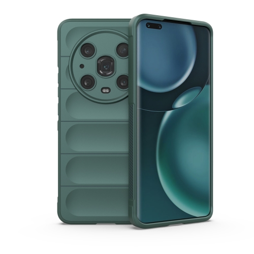 

For Honor Magic4 Pro Magic Shield TPU + Flannel Phone Case(Dark Green)