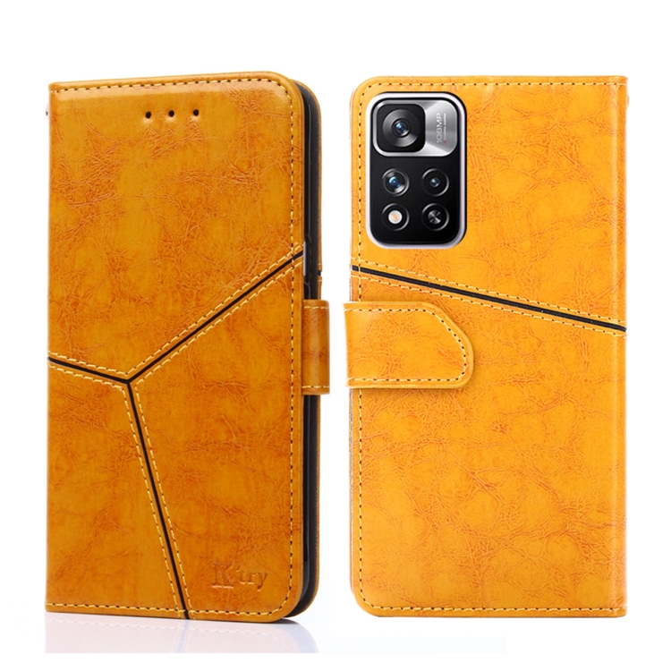 

For Xiaomi Redmi Note11 Pro 5G / Note11 Pro+ 5G Geometric Stitching Horizontal Flip Leather Phone Case(Yellow)
