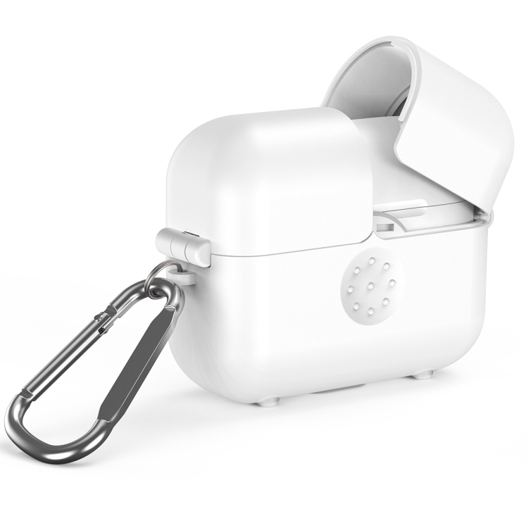 

For AirPods 3 Magic Box Wireless Earphone Protective Case with Hook(White)