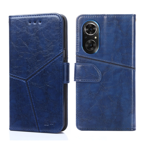 

For Honor 50 SE Geometric Stitching Horizontal Flip Leather Phone Case(Blue)