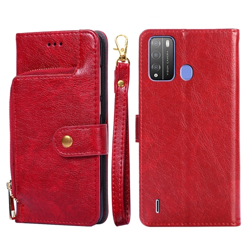 

For Itel Vision 1 Pro Zipper Bag Leather Phone Case(Red)