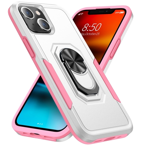 

Ring Kickstand Heavy Duty Shockproof Phone Case For iPhone 14(White)