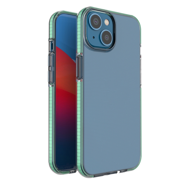

Two-color Transparent TPU Phone Case For iPhone 14(Mint Green)