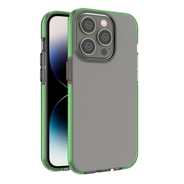 

For iPhone 14 Pro Max Two-color Transparent TPU Phone Case (Fresh Green)