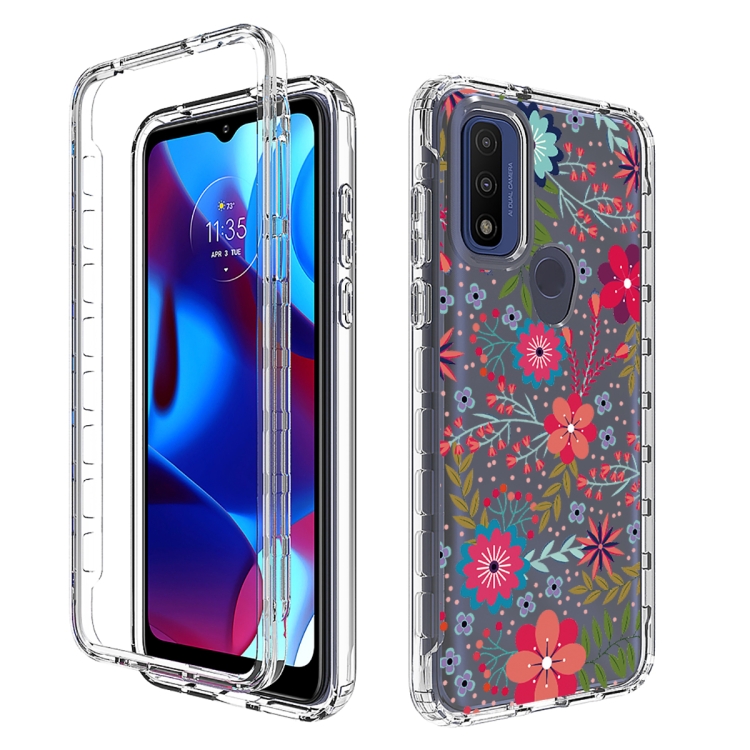 

For Motorola G Pure 2021 Transparent Painted Phone Case(Small Floral)
