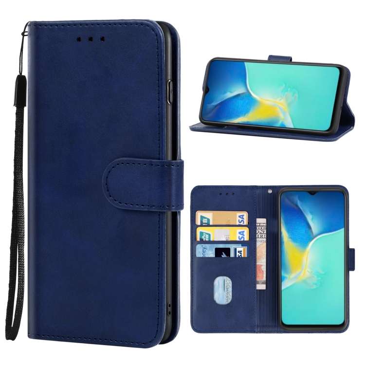 

For vivo Y15s Leather Phone Case(Blue)