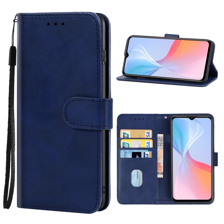

For vivo Y21s Leather Phone Case(Blue)
