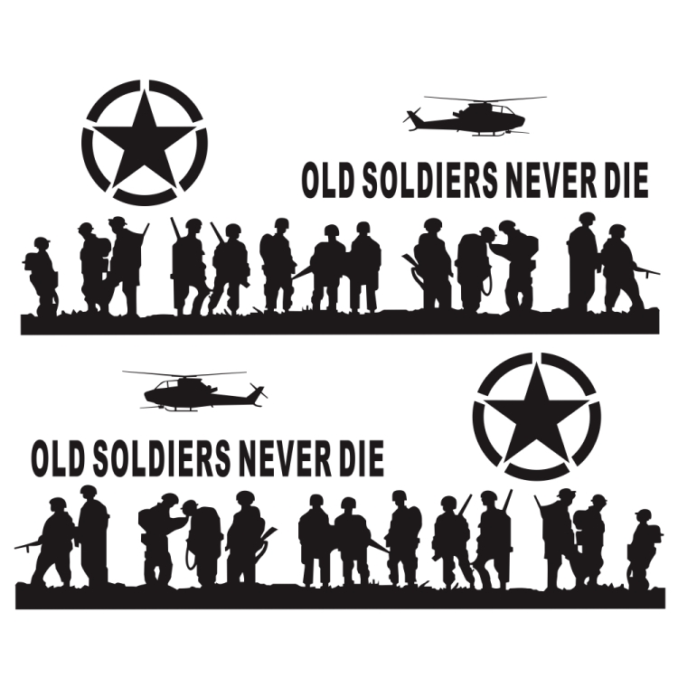 

2 PCS/Set D-84 Old Soldiers Pattern Car Modified Decorative Sticker(Black)