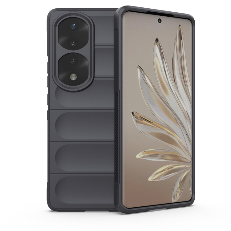 

For Honor 70 Pro 5G Magic Shield TPU + Flannel Phone Case(Dark Grey)