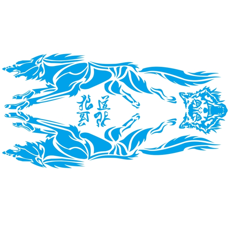 

2 PCS/Set D-218 Wolf Totem Pattern Car Modified Decorative Sticker(Blue)