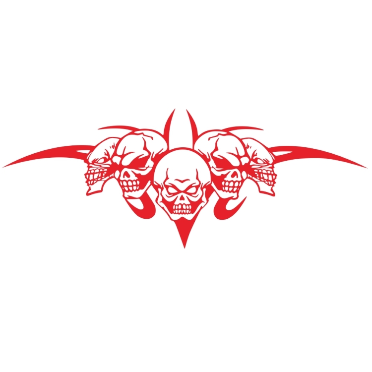

D-299 Skull Pattern Car Modified Hood Decorative Sticker(Red)