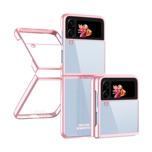 

For Samsung Galaxy Z Flip4 Electroplating Transparent Phone Case(Rose Gold)