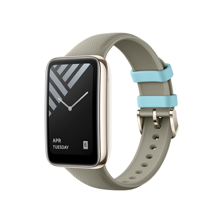 

For Xiaomi Mi Band 7 Pro Original Xiaomi Silicone Leather Texture Watch Band(Grey)