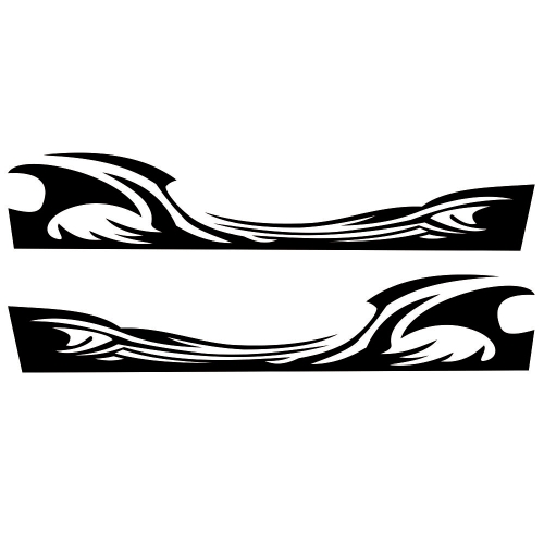

2 PCS/Set D-467 Waves Pattern Car Modified Decorative Sticker(Black)