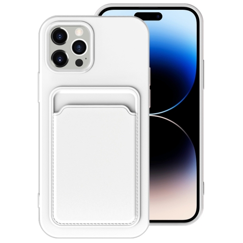 

For iPhone 14 Pro Max TPU + Flannel Lining Card Slots Phone Case (White)