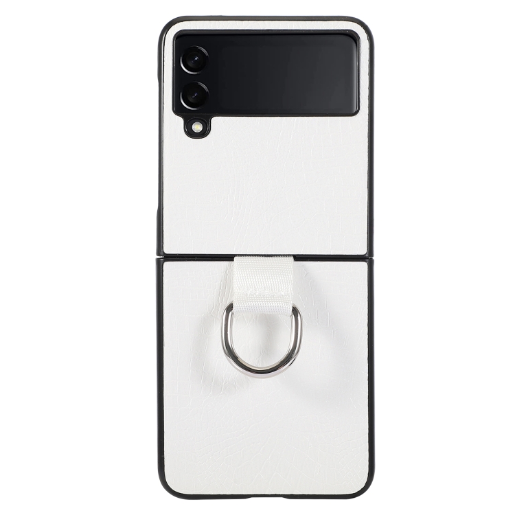 

For Samsung Galaxy Z Flip3 5G Leather Shockproof Phone Case(White)