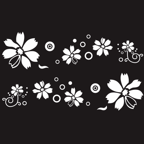 

2 PCS/Set D-510 Flowers Pattern Car Modified Decorative Sticker(White)