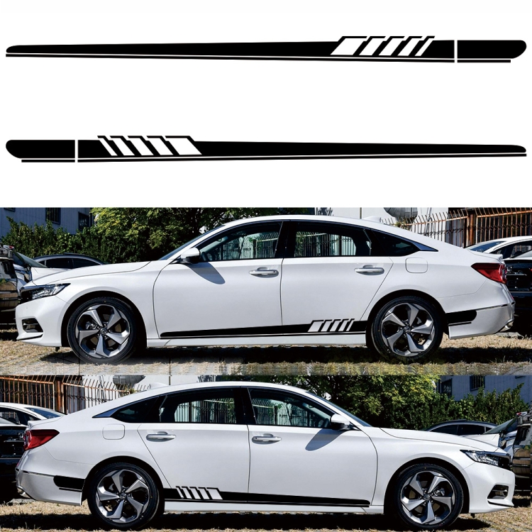 2 PCS/Set D608 Stripe Pattern Car Modified Decorative Sticker(Black)