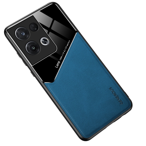 

For OPPO Reno8 Pro+ All-inclusive Leather + Organic Glass Phone Case(Royal Blue)