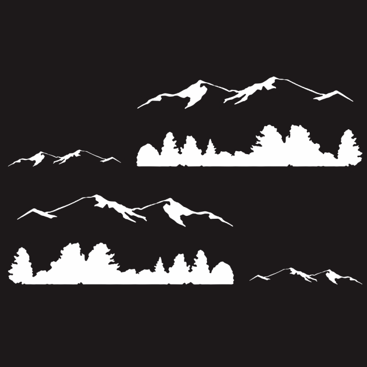 

2 PCS/Set D-684 Mountain Totem Pattern Car Modified Decorative Sticker(White)