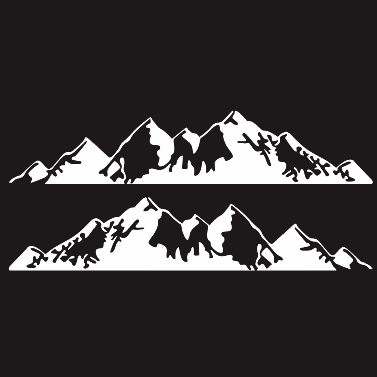 

2 PCS/Set D-750 Mountain Pattern Car Modified Decorative Sticker(White)