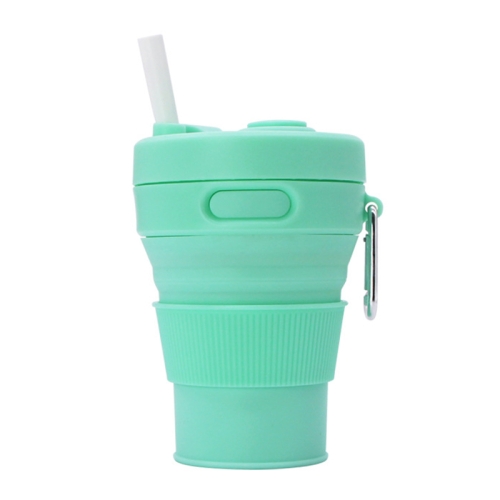 

350ML Folding Portable Silicone Telescopic Drinking Coffee Cup Multi-function Silica Cup Travel(Green)