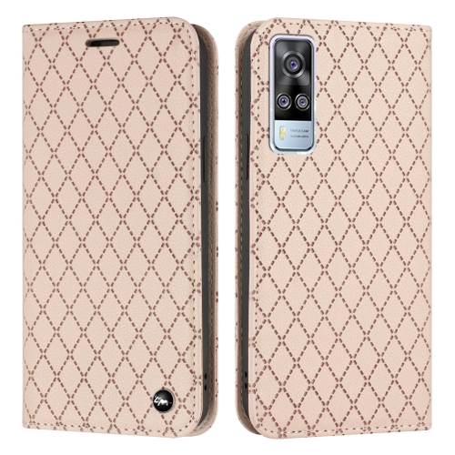 

For vivo Y51s / Y51a / Y51 2020 S11 RFID Diamond Lattice Flip Leather Phone Case(Light Pink)