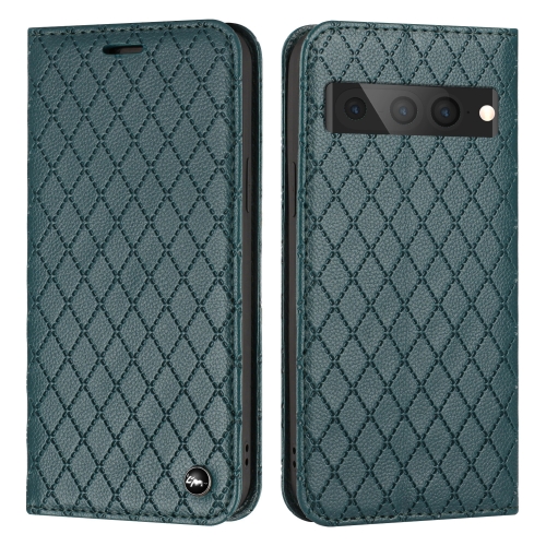 

For Google Pixel 7 Pro S11 RFID Diamond Lattice Flip Leather Phone Case(Green)