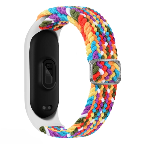 

For Xiaomi Mi Band 7 Adjustable Nylon Braided Elasticity Watch Band(Rainbow)