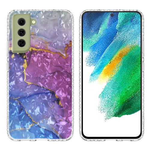 

For Samsung Galaxy S21 FE 5G 2.0mm Airbag Shockproof TPU Phone Case(Blue Purple Marble)