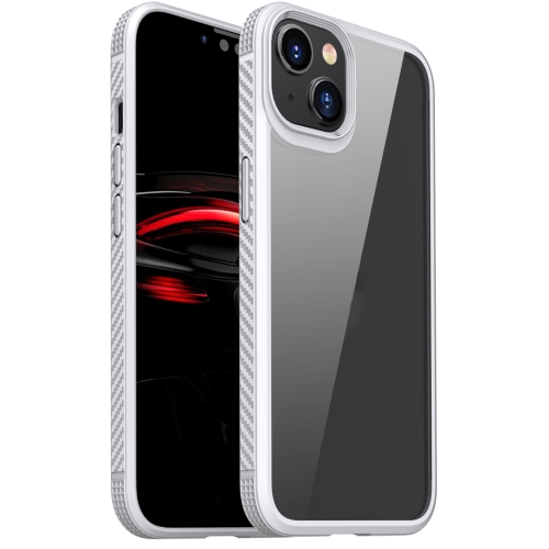 

For iPhone 14 Plus Carbon Fiber Four-corner Airbag Shockproof Case (White)