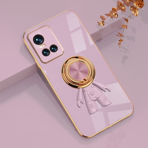 

For vivo S10 6D Plating Astronaut Ring Kickstand Phone Case(Light Purple)