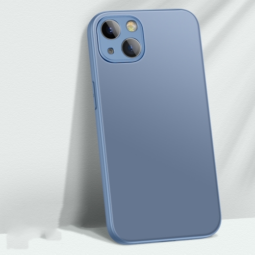 

AG Matte Glass + Liquid Silicone Skin Feel Case For iPhone 14(Lavender Blue)